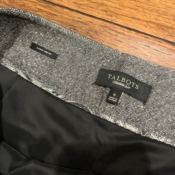 Talbots Classic Wide Leg Tweed Dress Pants Trousers Side Zip Women's Size 6 - Picture 4 of 6